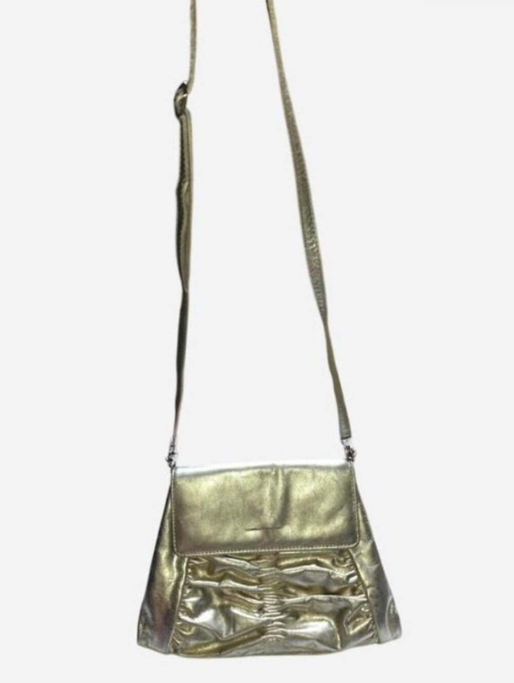 Lorrella Pagano Leather Metallic Gold Purse